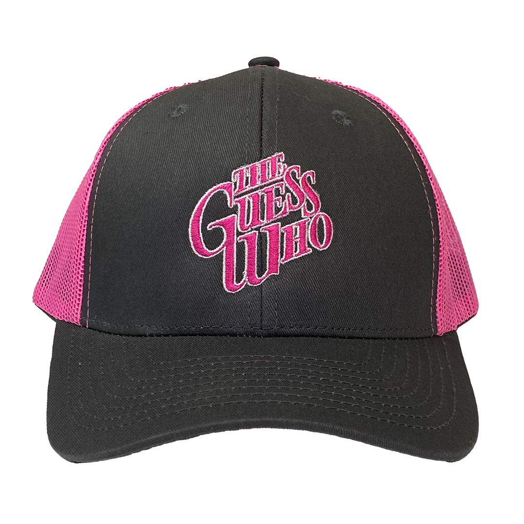 The Guess Who "Text Logo" Snapback Hat in Grey and Pink