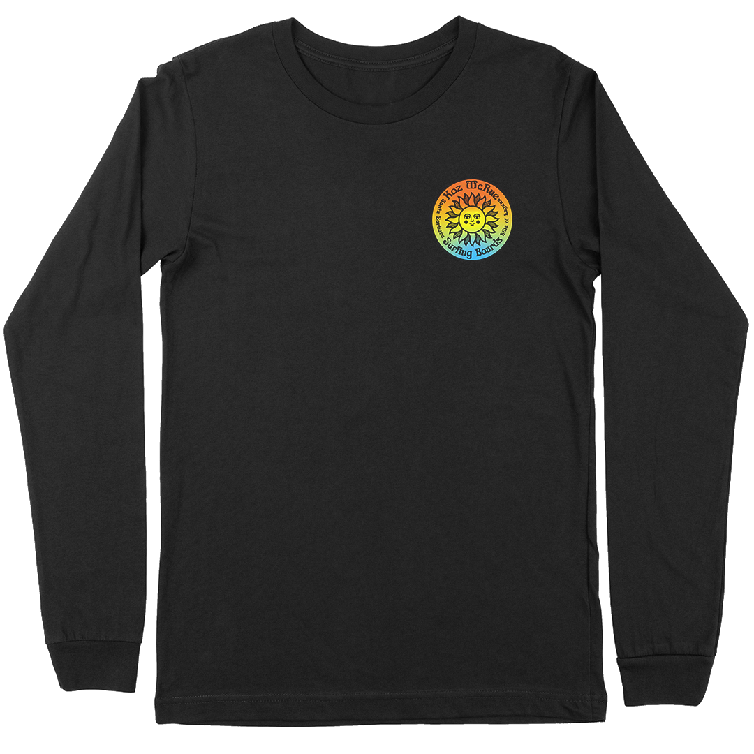 Koz McRae Surfing Boards "Gradient Sun Seal" Long Sleeve T-Shirt in Black
