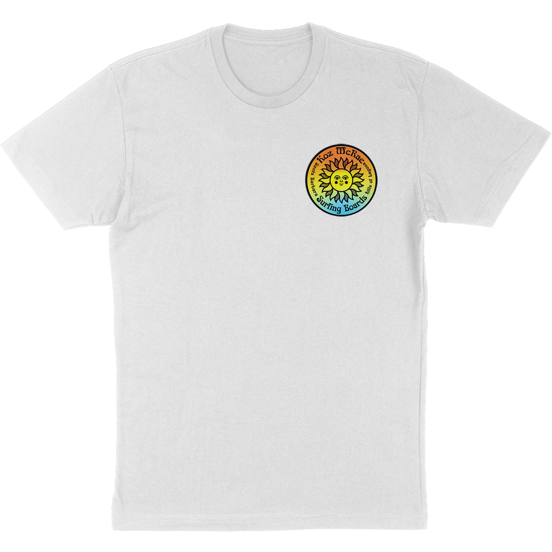 Koz McRae Surfing Boards "Gradient Sun Seal" T-Shirt in White