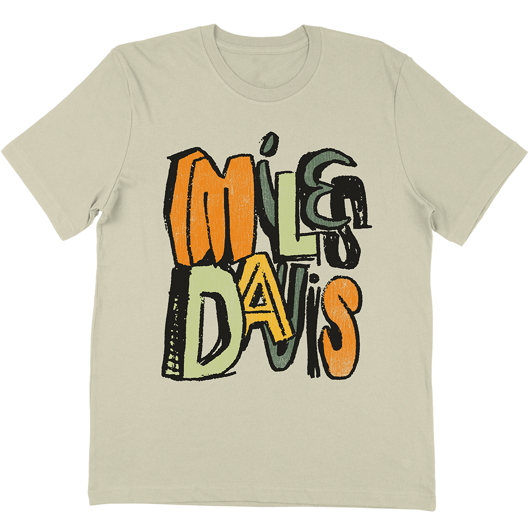 Miles Davis "Illustrated Text" T-Shirt In Vintage White