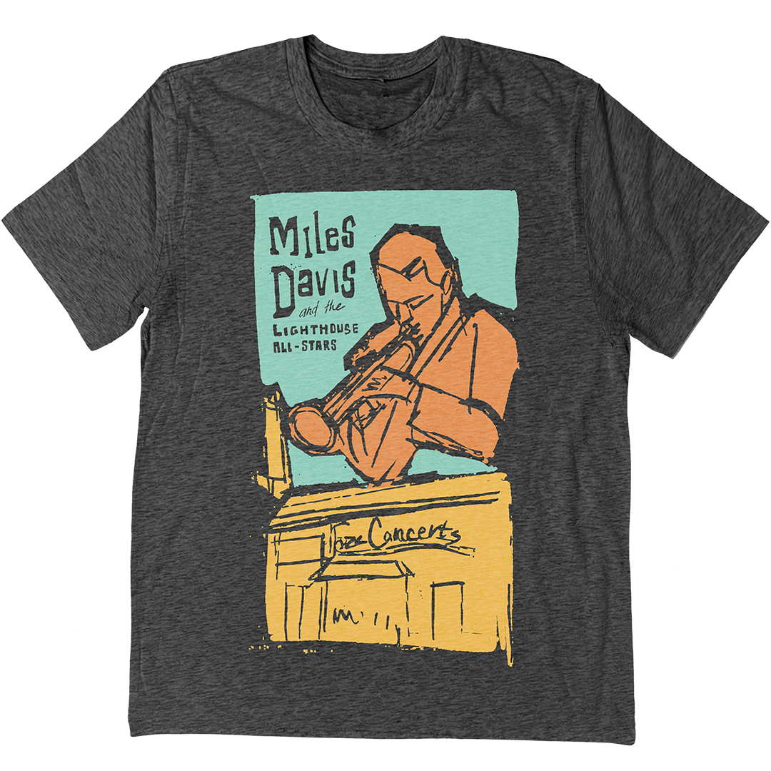Miles Davis "Lighthouse All Stars" T-Shirt In Charcoal Grey