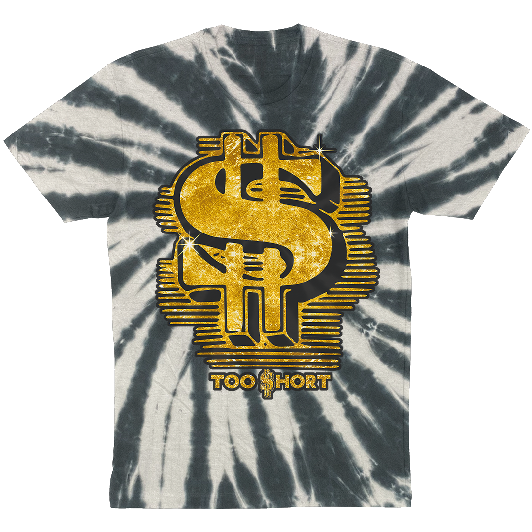 Too $hort "Gold Dollar Sign" T-Shirt in Tie Dye