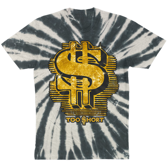 Too $hort "Gold Dollar Sign" T-Shirt in Tie Dye