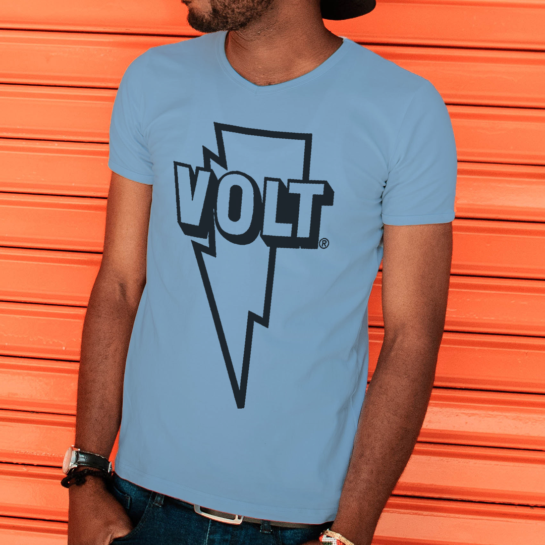 Volt Records "One Color Bolt" T-Shirt In Light Blue
