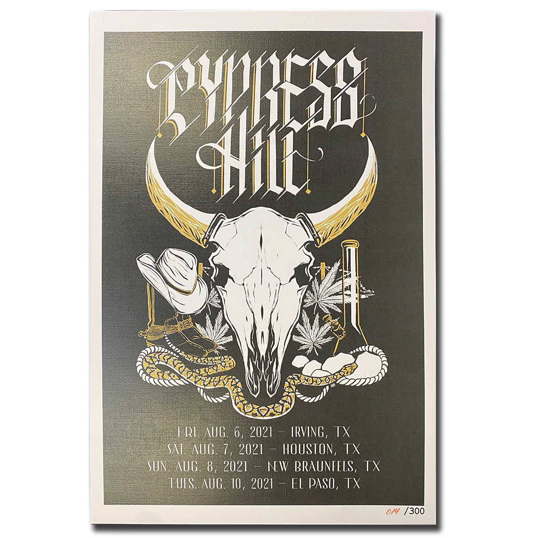 Cypress Hill LIMITED EDITION "Texas Tour Aug 6-10, 2021" Poster