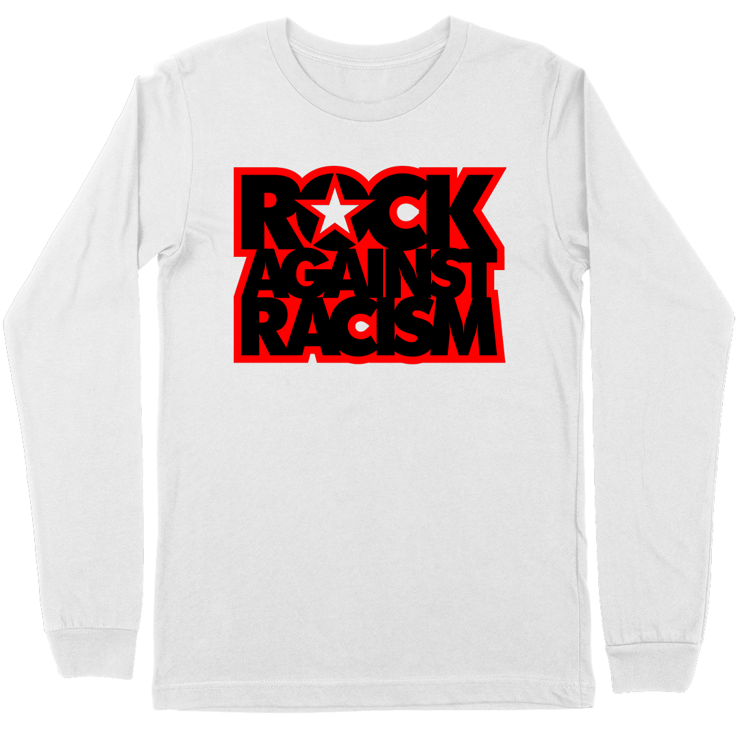 Rock Against Racism "Stacked Logo" Long Sleeve T-Shirt in White