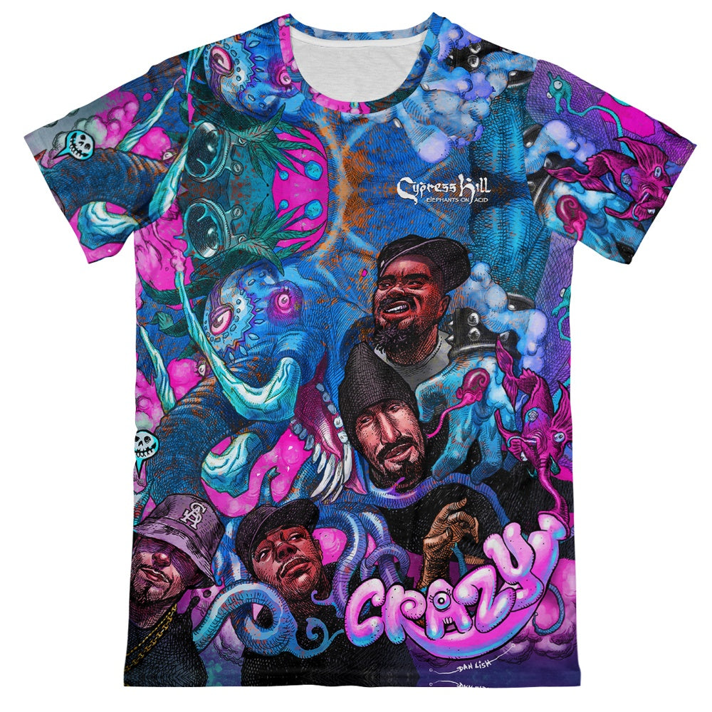 Cypress Hill "CRAZY" Premium All Over Print Crew Neck T-shirt
