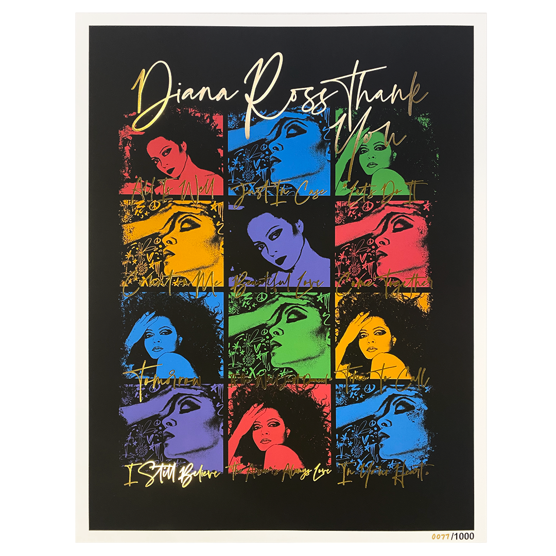 Diana Ross "Thank You Song Titles" Limited Edition Poster