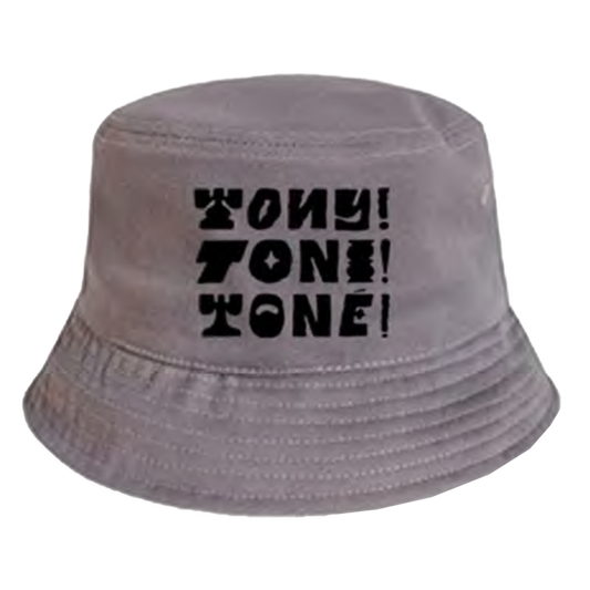 Tony Toni Toné "Stacked Logo" Bucket Hat in Charcoal