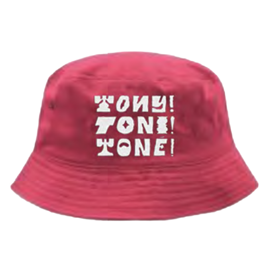 Tony Toni Toné "Stacked Logo" Bucket Hat in Pink