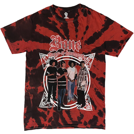 Bone Thugs N Harmony "Compass" T-Shirt in Red and Black Tie Dye