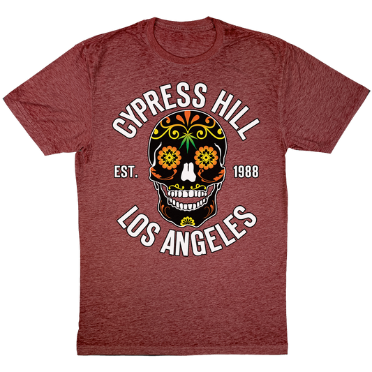 Cypress Hill "Day of the Dead V2" T-shirt in Red Heather