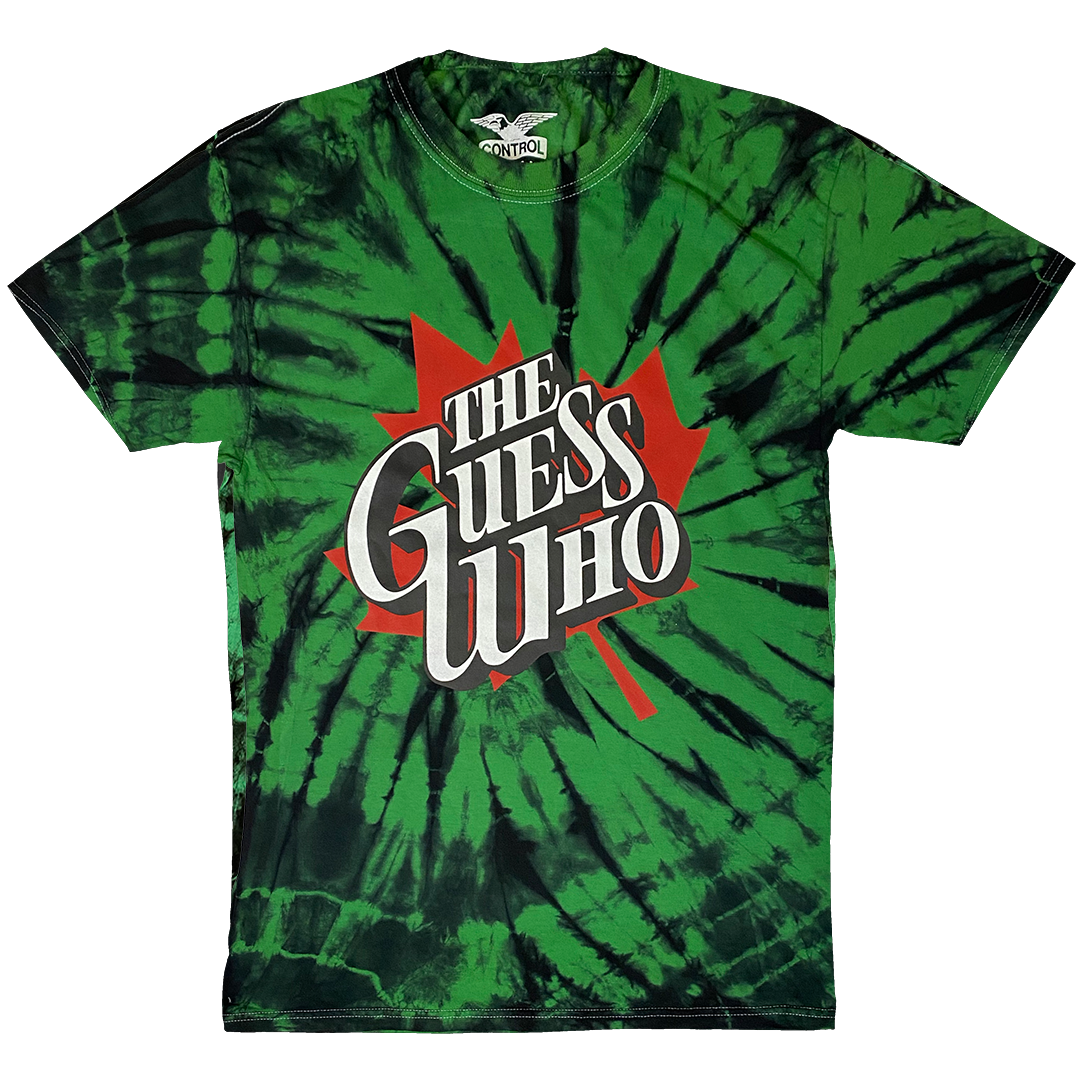 The Guess Who "Maple Logo" T-Shirt in Green Tie Dye