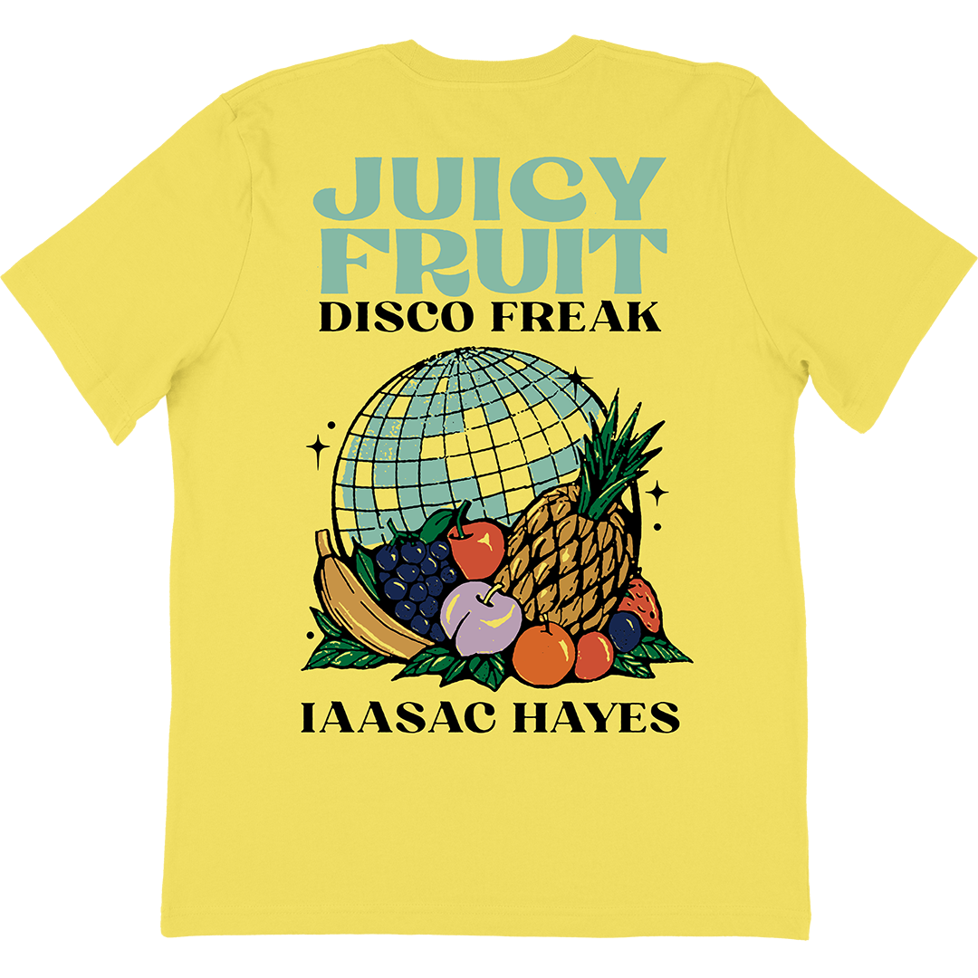 Isaac Hayes "Juicy Fruit Disco Ball" T-Shirt In Yellow