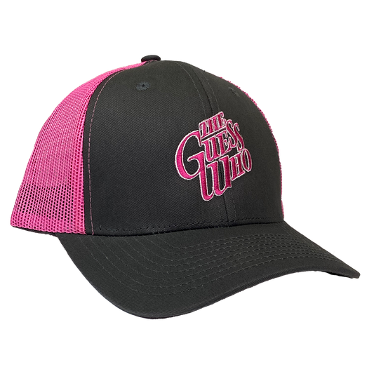 The Guess Who "Text Logo" Snapback Hat in Grey and Pink