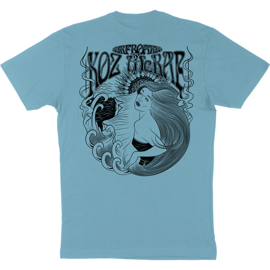 Koz McRae Surfing Boards "Lady" T-Shirt in Pacific Blue