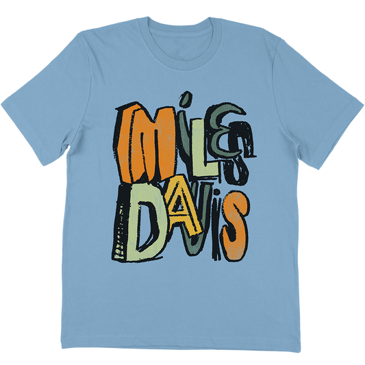 Miles Davis "Illustrated Text" T-Shirt In Light Blue