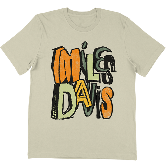 Miles Davis "Illustrated Text" T-Shirt In Vintage White