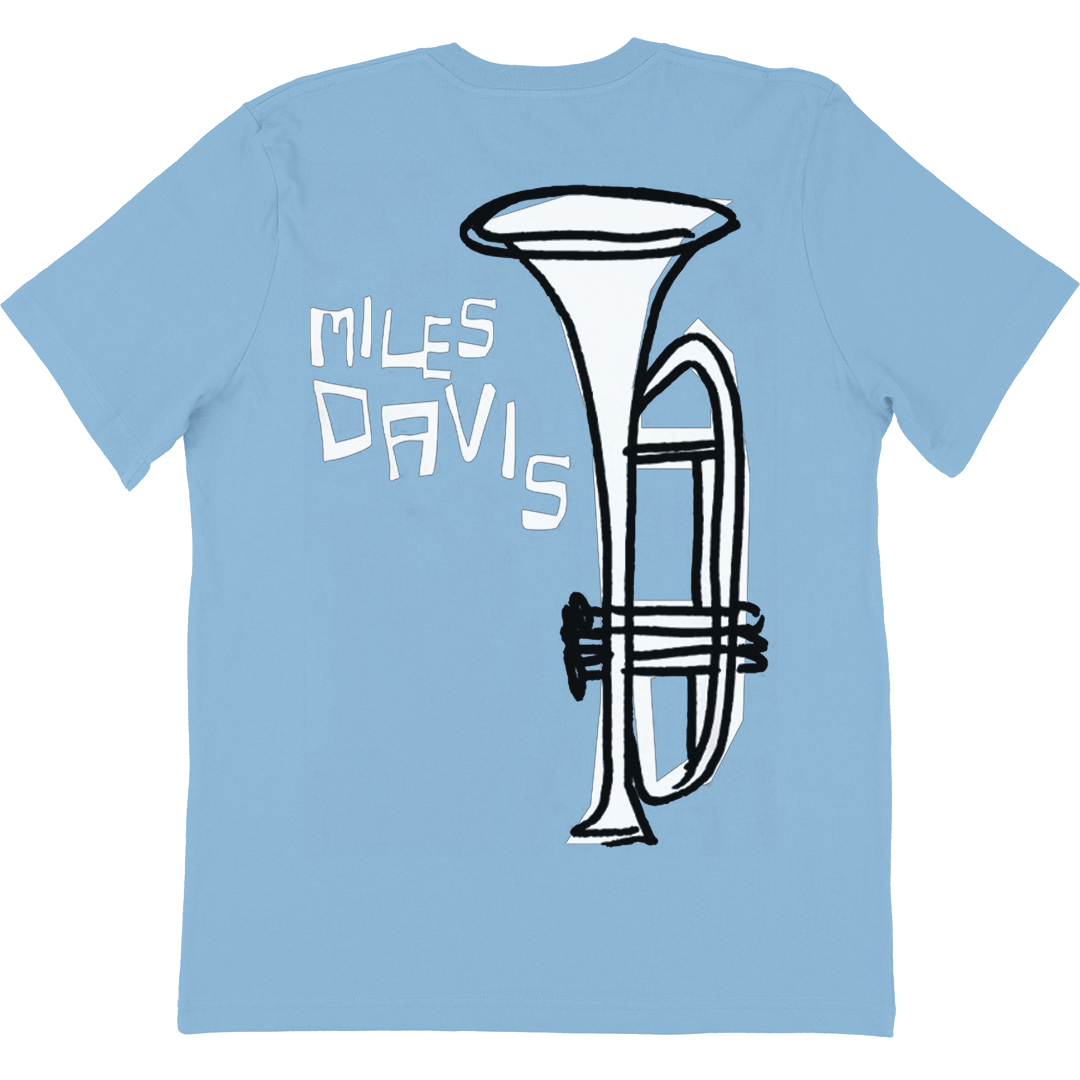 Miles Davis "Music Notes" T-Shirt In Light Blue