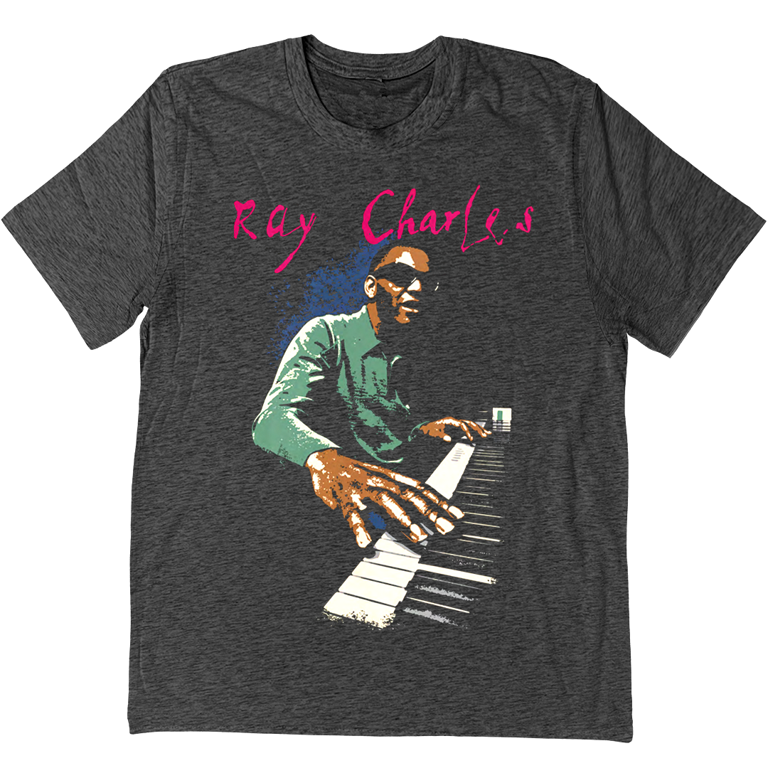 Ray Charles "Ivories" T-Shirt In Charcoal Grey