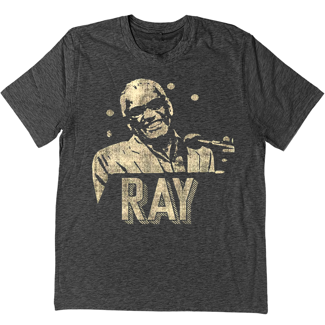 Ray Charles "Million Dollar Smile" T-Shirt In Charcoal Grey