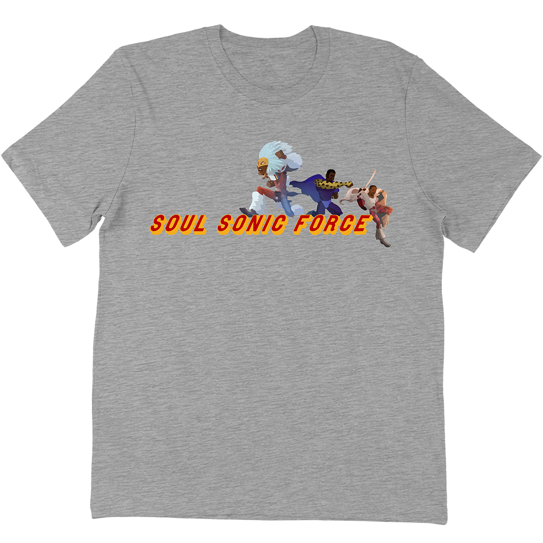 Soul Sonic Force "Running Logo" T-Shirt in Heather Grey