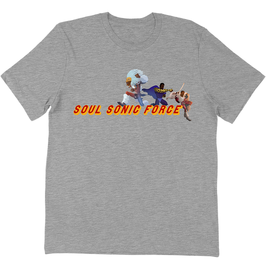 Soul Sonic Force "Running Logo" T-Shirt in Heather Grey