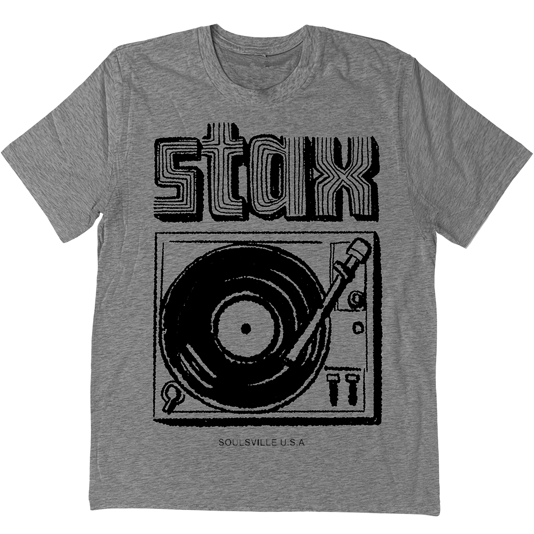 Stax Records "Record Player" T-Shirt In Heather Grey