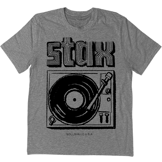 Stax Records "Record Player" T-Shirt In Heather Grey