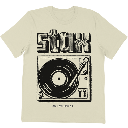 Stax Records "Record Player" T-Shirt In Vintage White