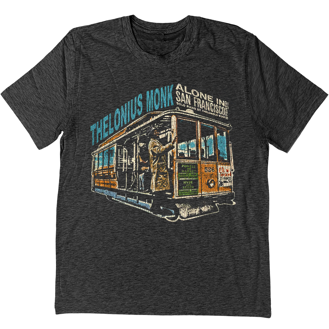 Thelonious Monk "Alone In SF" T-Shirt In Charcoal Grey