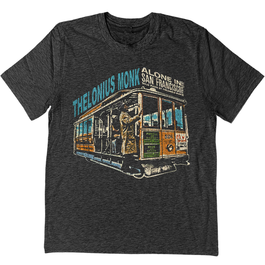 Thelonious Monk "Alone In SF" T-Shirt In Charcoal Grey