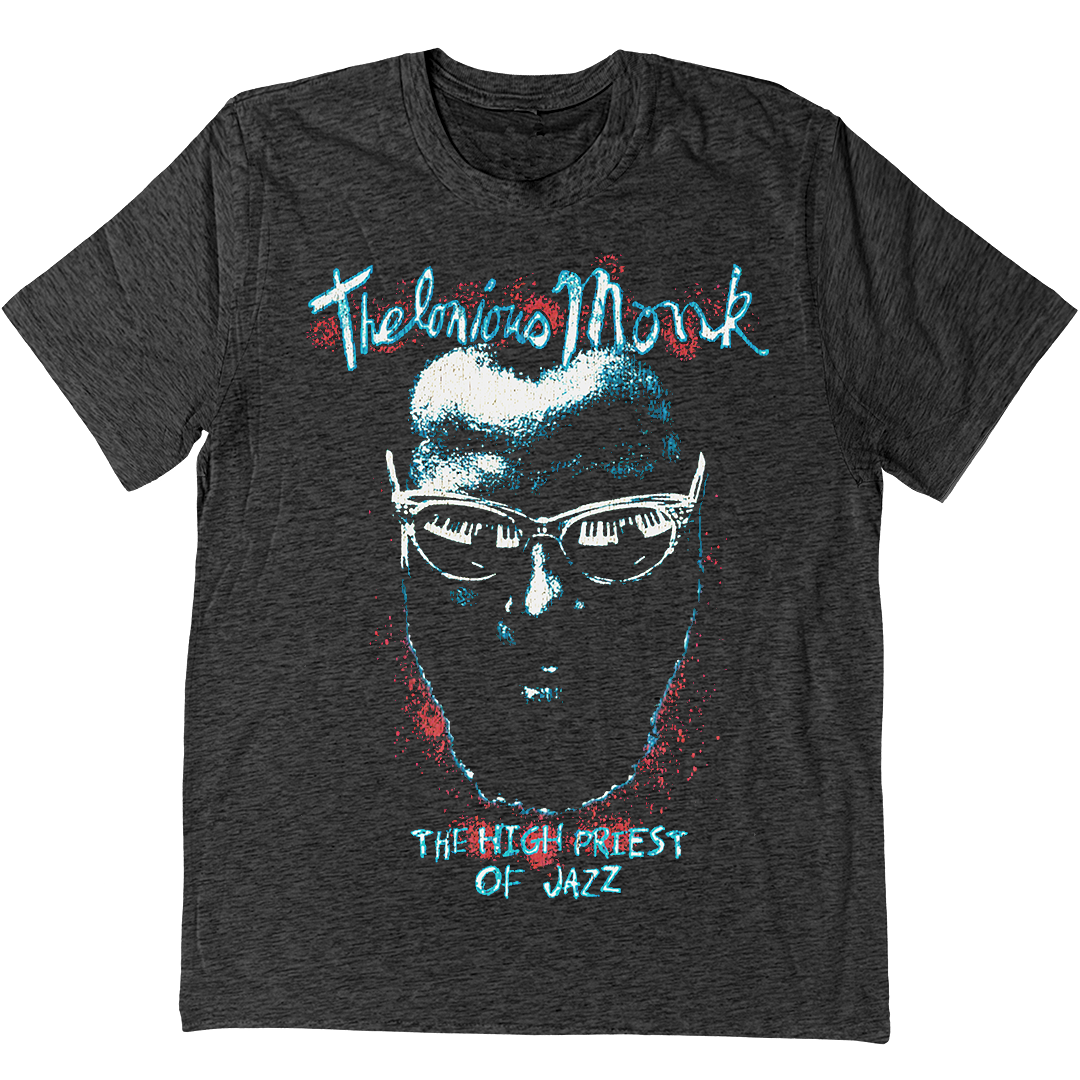 Thelonious Monk "High Priest Of Jazz" T-Shirt In Charcoal Grey