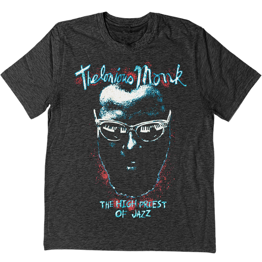 Thelonious Monk "High Priest Of Jazz" T-Shirt In Charcoal Grey