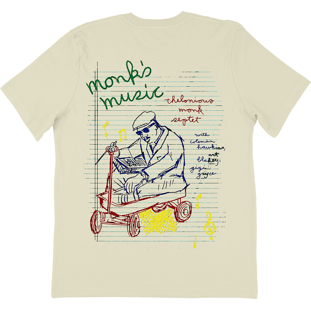 Thelonious Monk "Monks Music College Ruled" T-Shirt In Vintage White