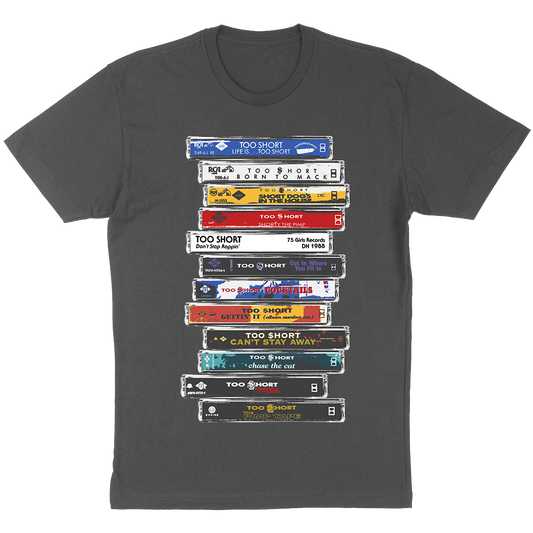 Too $hort "Cassette Stack" T-Shirt in Charcoal Grey