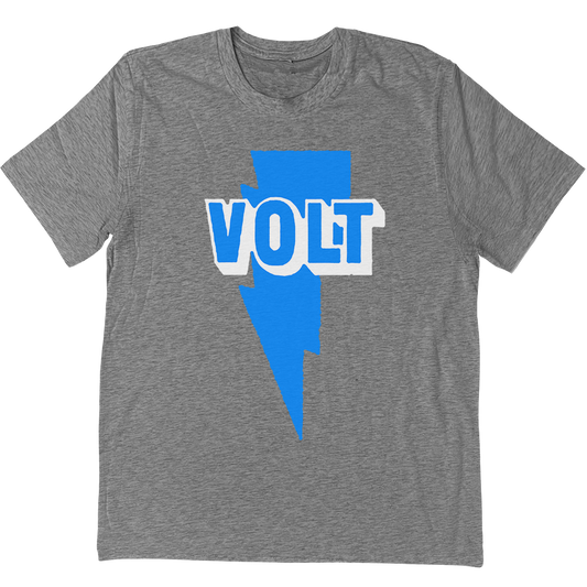 Volt Records "Light Blue Bolt" T-Shirt In Heather Grey