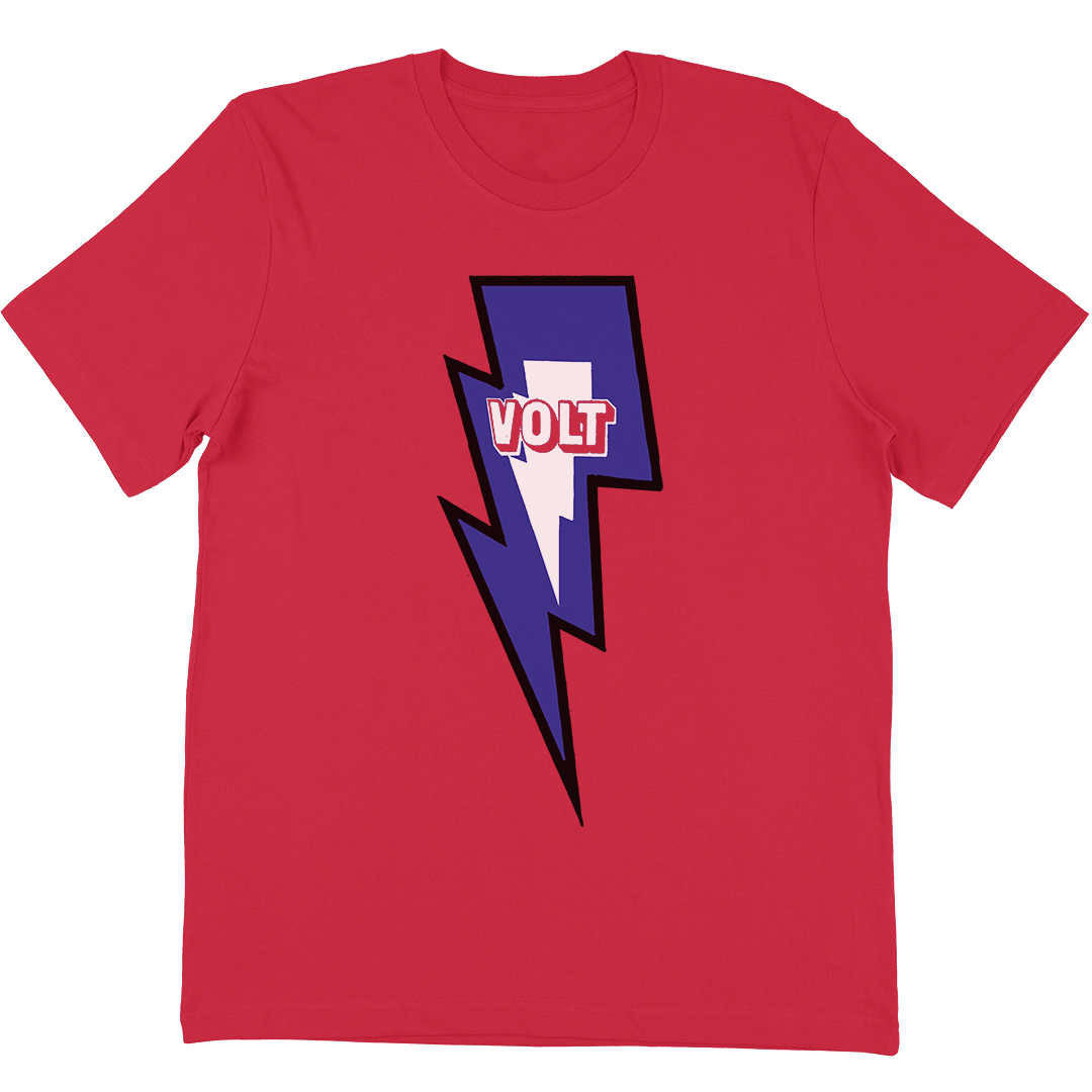 Volt Records "Blue Bolt" T-Shirt In Red