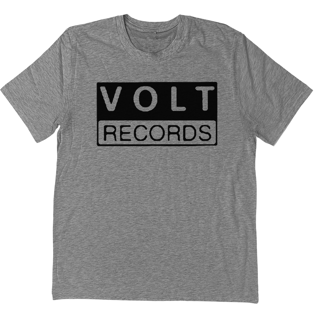 Volt Records "Stacked Logo" T-Shirt In Heather Grey