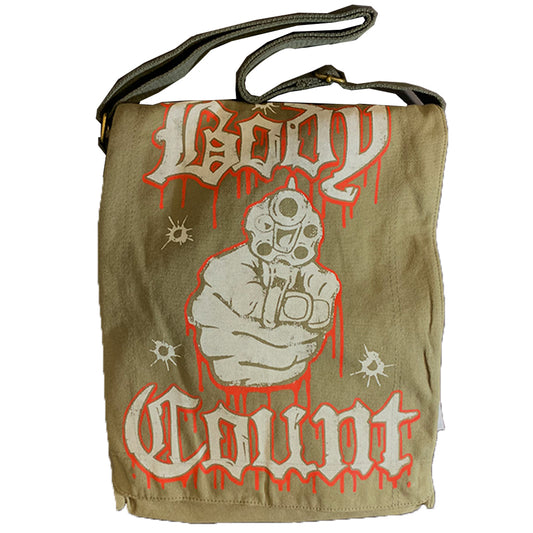 Body Count "Talk Shit Get Shot" Messenger Bag in Olive