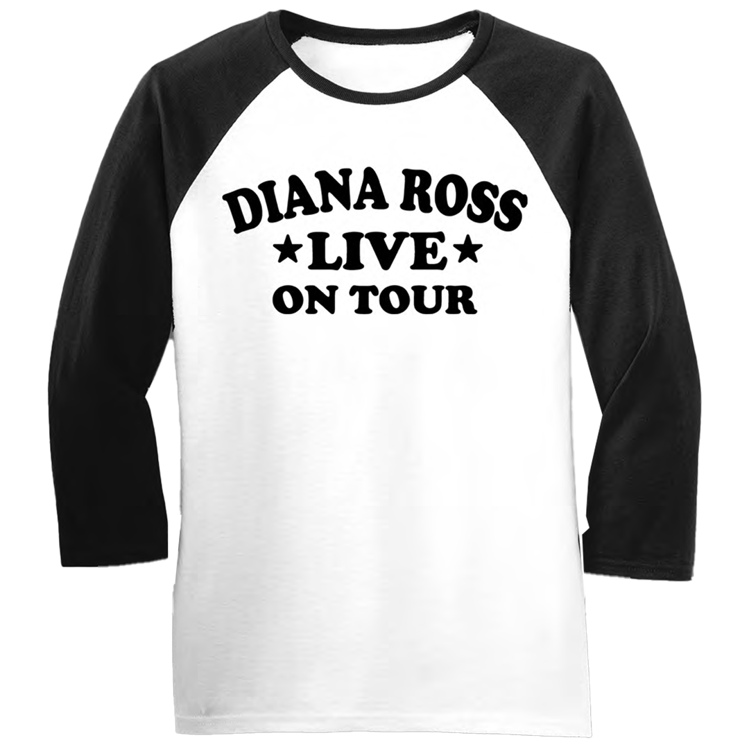Diana Ross "Live On Tour" 3/4 Sleeve Raglan T-Shirt