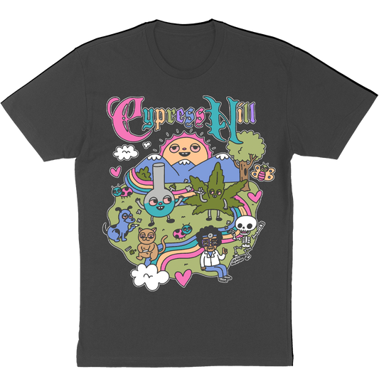 Cypress Hill "Happy Time by Sean Solomon" T-Shirt in Pigment Dye Black