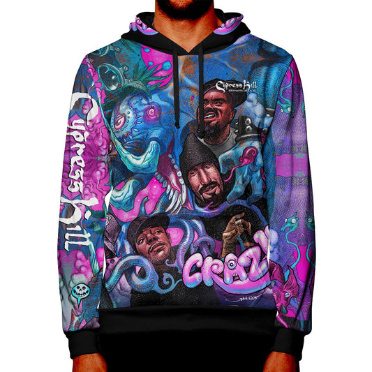 Cypress Hill "CRAZY" Premium All Over Print Pullover Hoodie