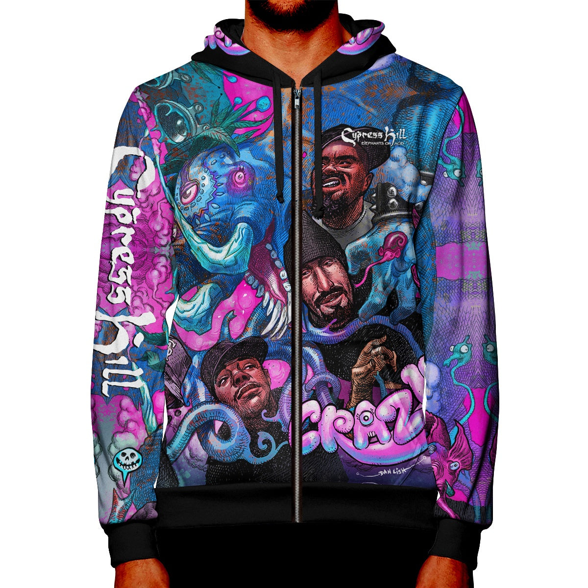 Cypress Hill "CRAZY" Premium All Over Print Zipper Hoodie