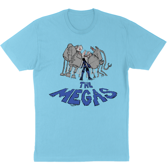 The Megas "Robots Sketch" Legacy Design T-Shirt in Blue