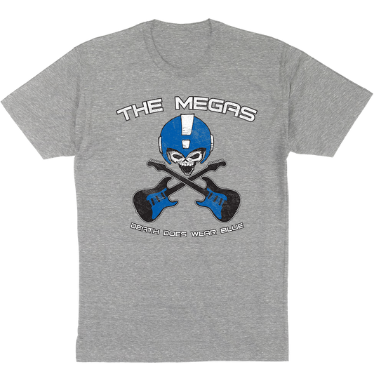 The Megas "Skull N Guitars" Legacy Design T-Shirt in Heather Grey